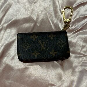 Louis Vuitton Monogram Key & Card Pouch in Brown with Gold Hardware